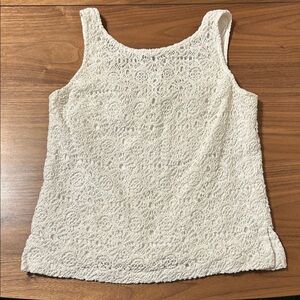 Trina Turk White Lace Tank Top Size Medium